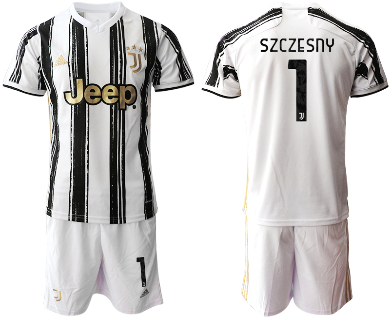 Men 2020-2021 club Juventus home #1 white black Soccer Jerseys